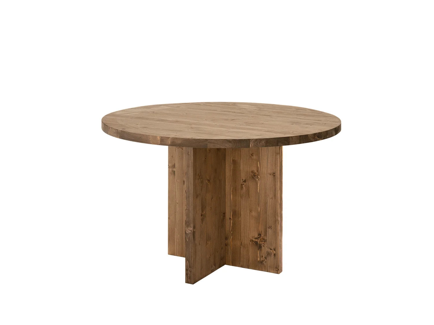 Table à manger ronde en bois de sapin vieilli de Ø110x75cm - TOKYO - DECOWOOD