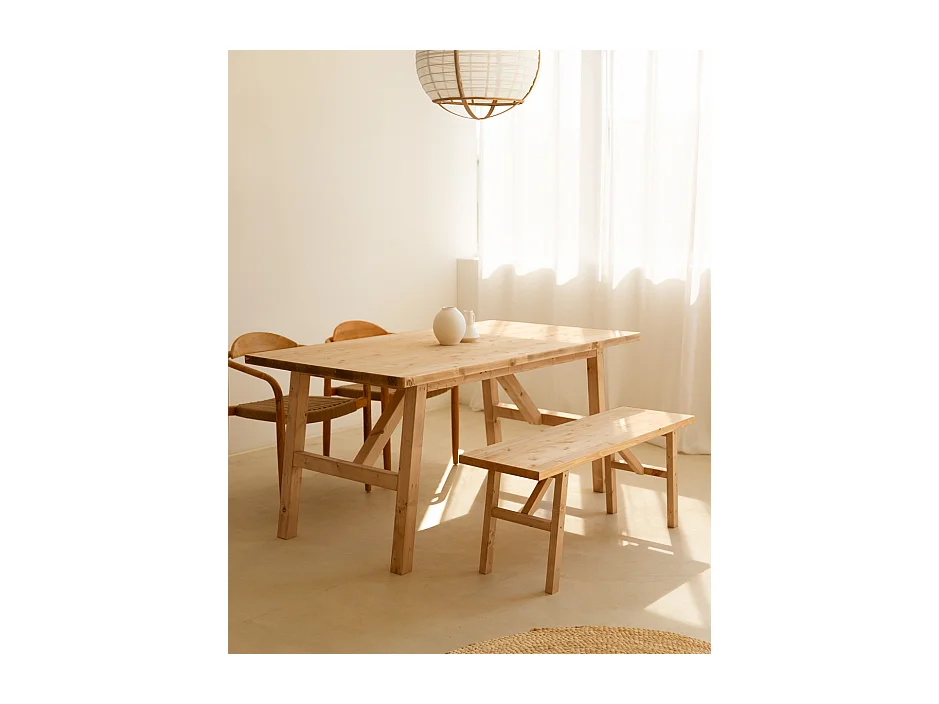 Table de salle à manger en bois de sapin marron 120x75cm - SIEP - DECOWOOD
