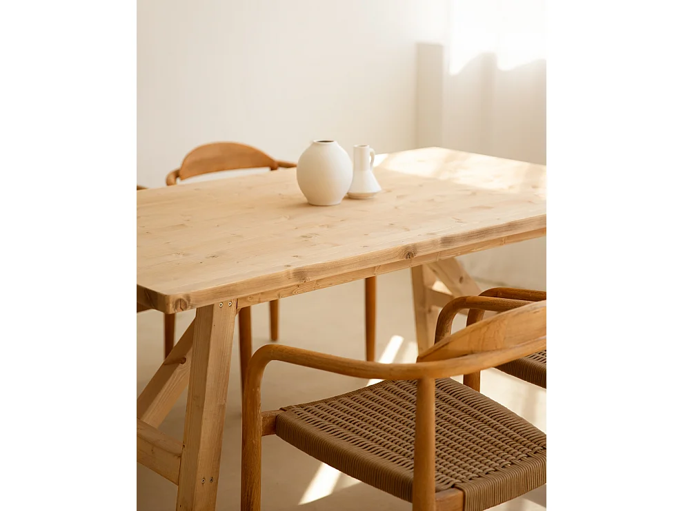 Table de salle à manger en bois de sapin marron 120x75cm - SIEP - DECOWOOD