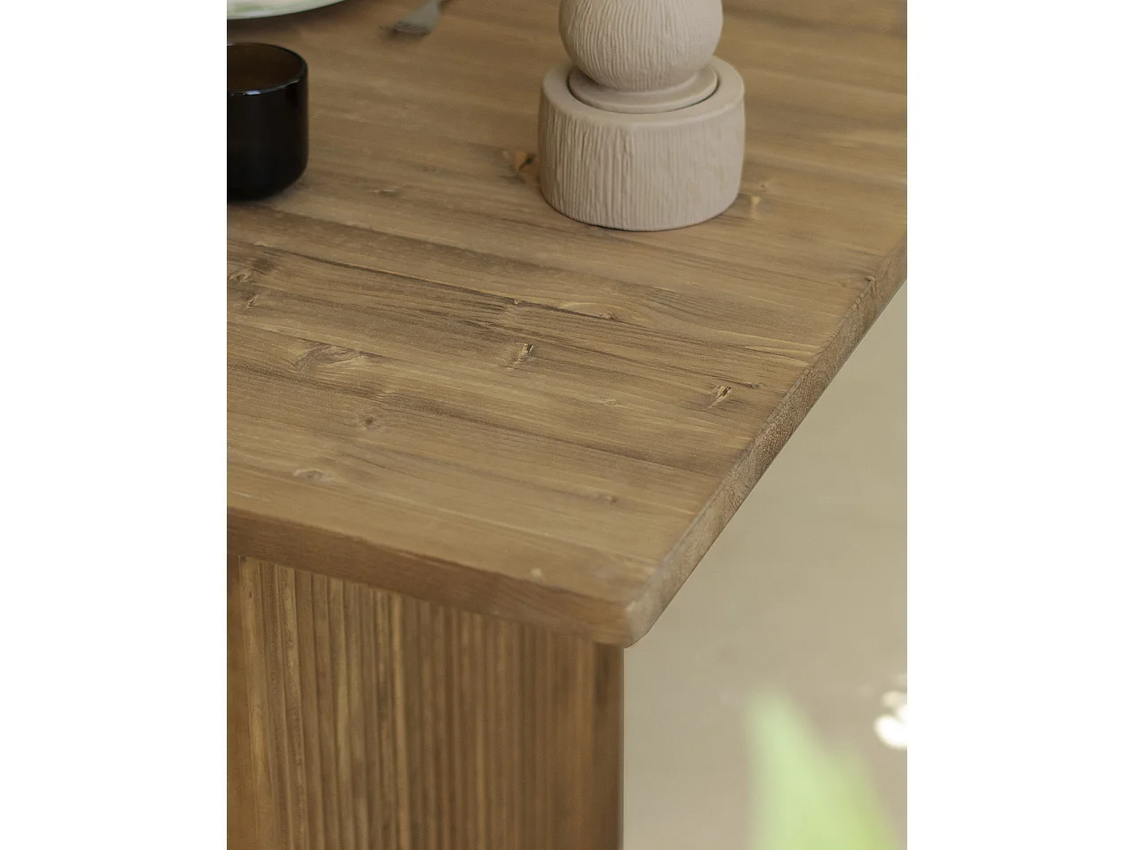 Tavolo da pranzo rettangolare in legno massello tono marrone 140x80cm - BALI - DECOWOOD