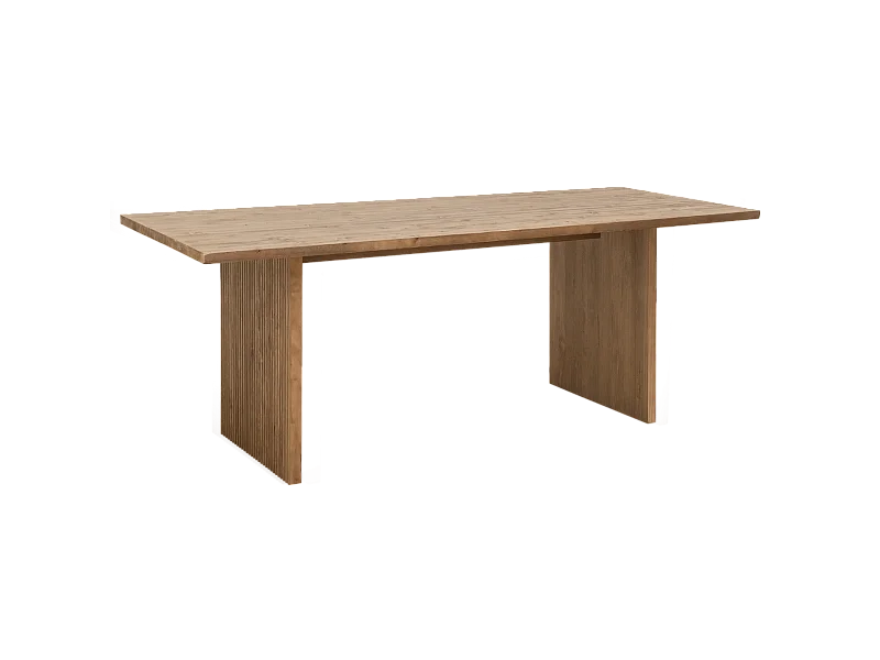 Tavolo da pranzo rettangolare in legno massello tono marrone 140x80cm - BALI - DECOWOOD