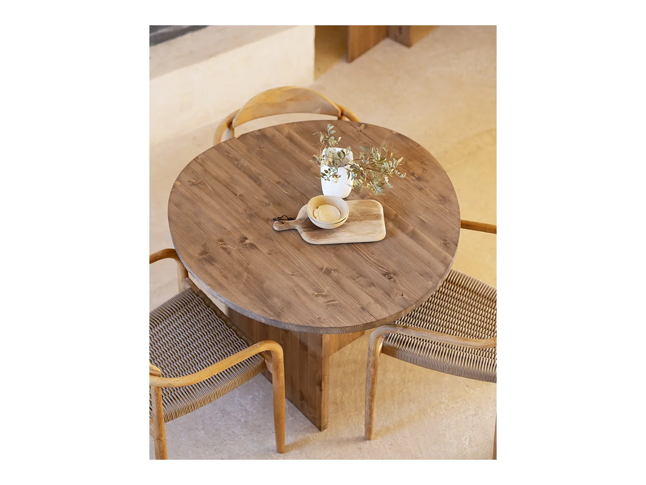 Tavolo da pranzo in legno massello in tono rovere scuro 101x75cm - MUR - DECOWOOD
