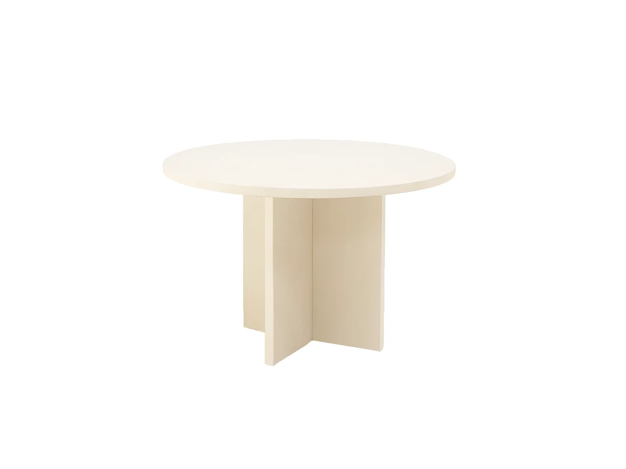 Mesa de comedor de madera maciza de abeto redonda Decowood en tono blanco en microcemento de Ø140x75cm - TOKYO - DECOWOOD