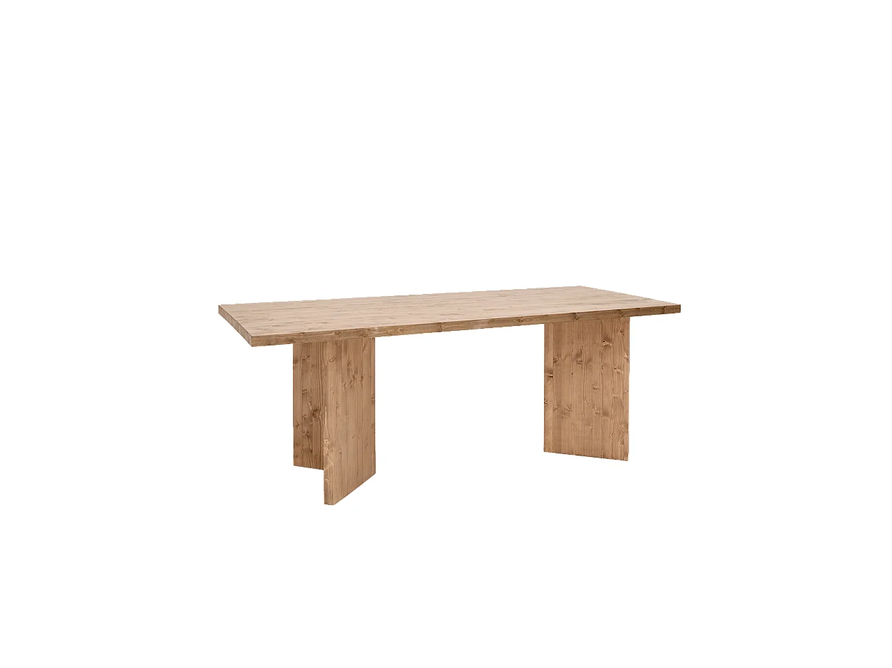 Table de salle à manger en bois de sapin vieilli 160x75cm - KYOTO - DECOWOOD