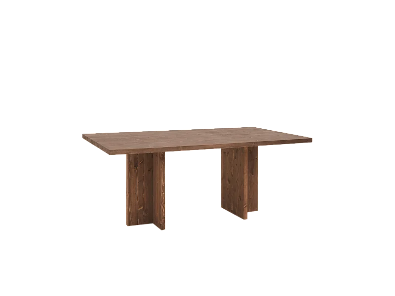 Tavolo da pranzo in legno massiccio colore noce 180x75cm - TENA - DECOWOOD