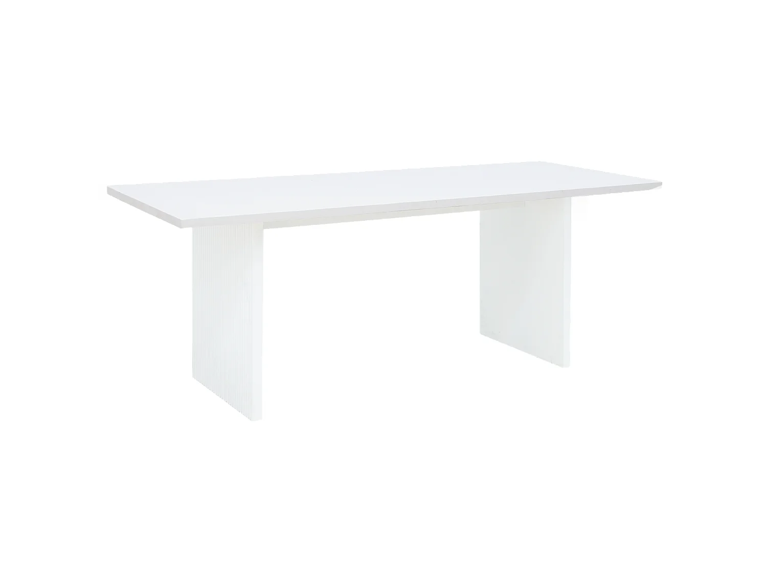Mesa de comedor de madera de pino maciza rectangular con patas ranuradas Decowood de 180x80cm en tono blanco - BALI - DECOWOOD