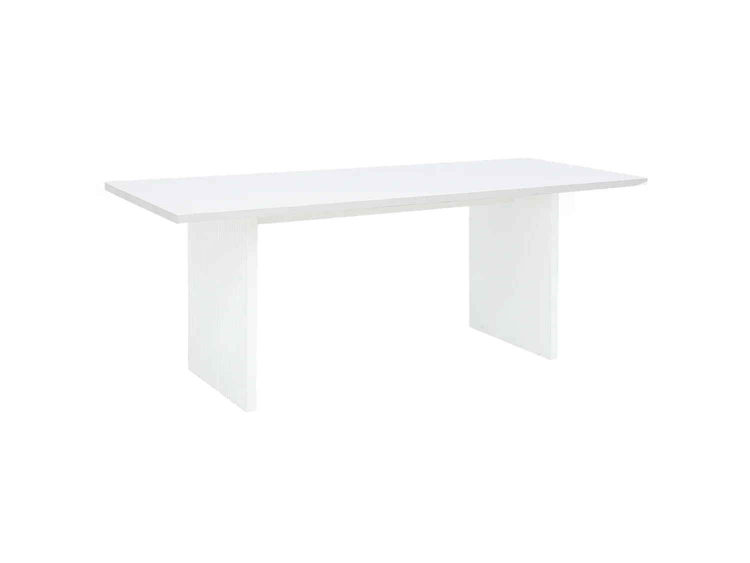 Mesa de comedor de madera de pino maciza rectangular con patas ranuradas Decowood de 180x80cm en tono blanco - BALI - DECOWOOD