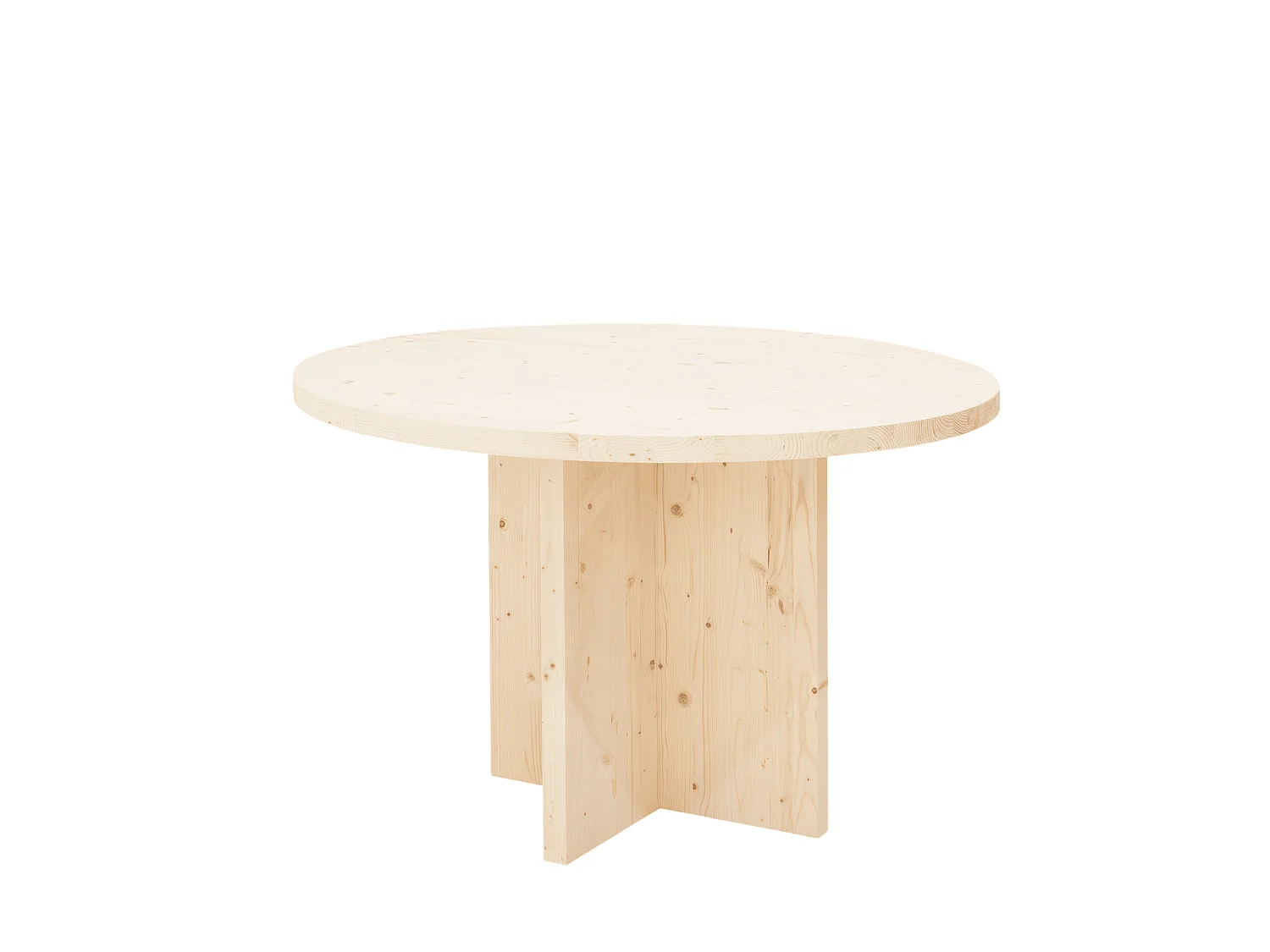 Table à manger ronde en bois de sapin naturelle de Ø110x75cm - TOKYO - DECOWOOD