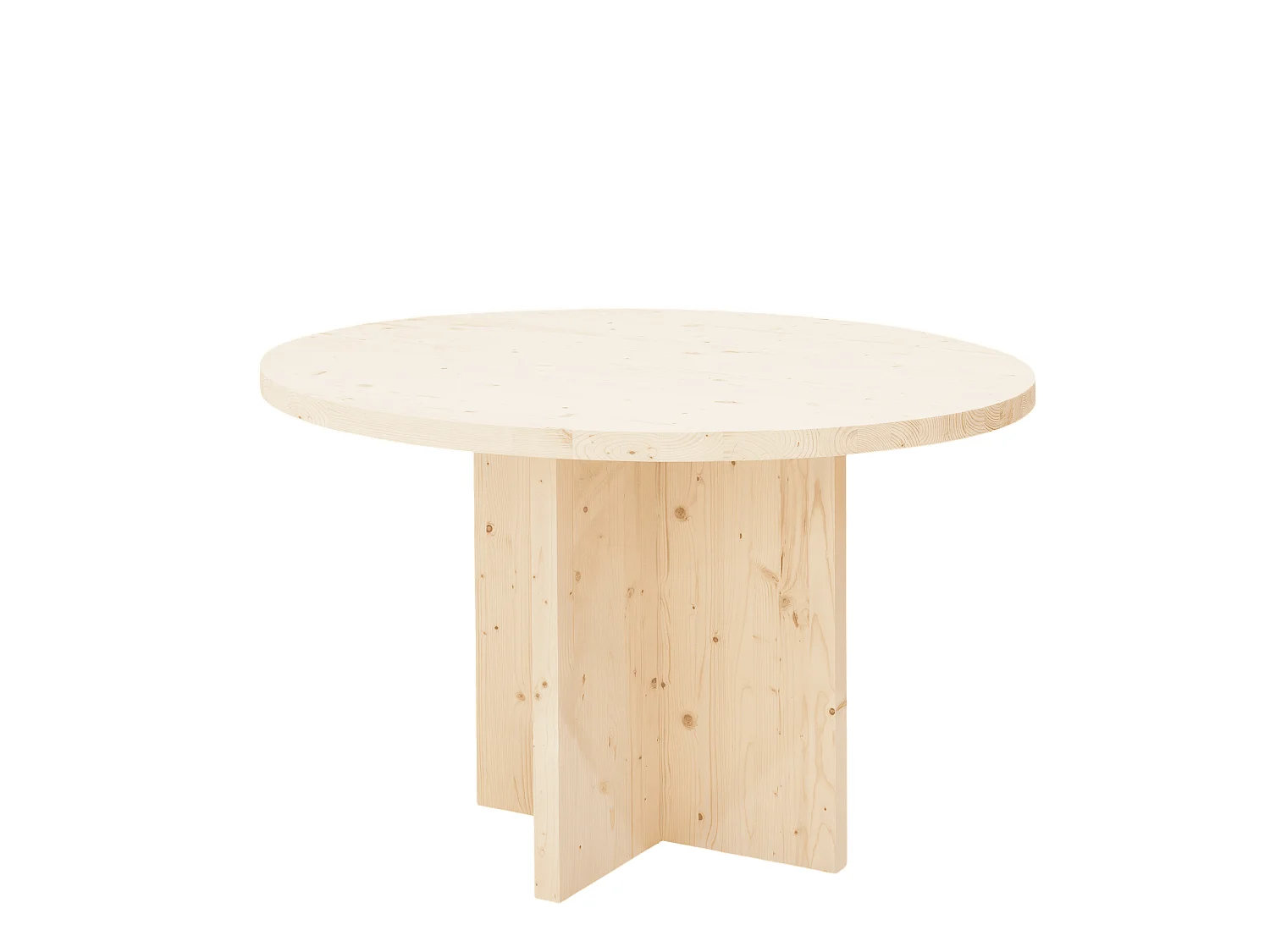 Table à manger ronde en bois de sapin naturelle de Ø110x75cm - TOKYO - DECOWOOD