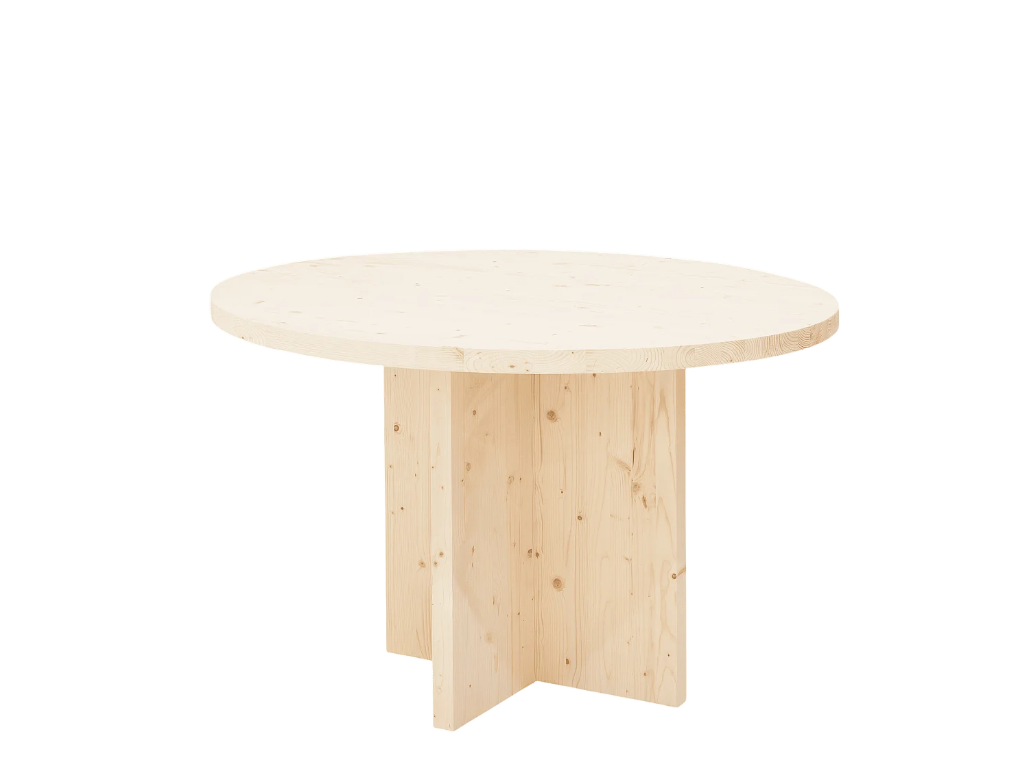 Tavolo da pranzo rotondo in legno massello in tono naturale Ø110x75cm - TOKYO - DECOWOOD