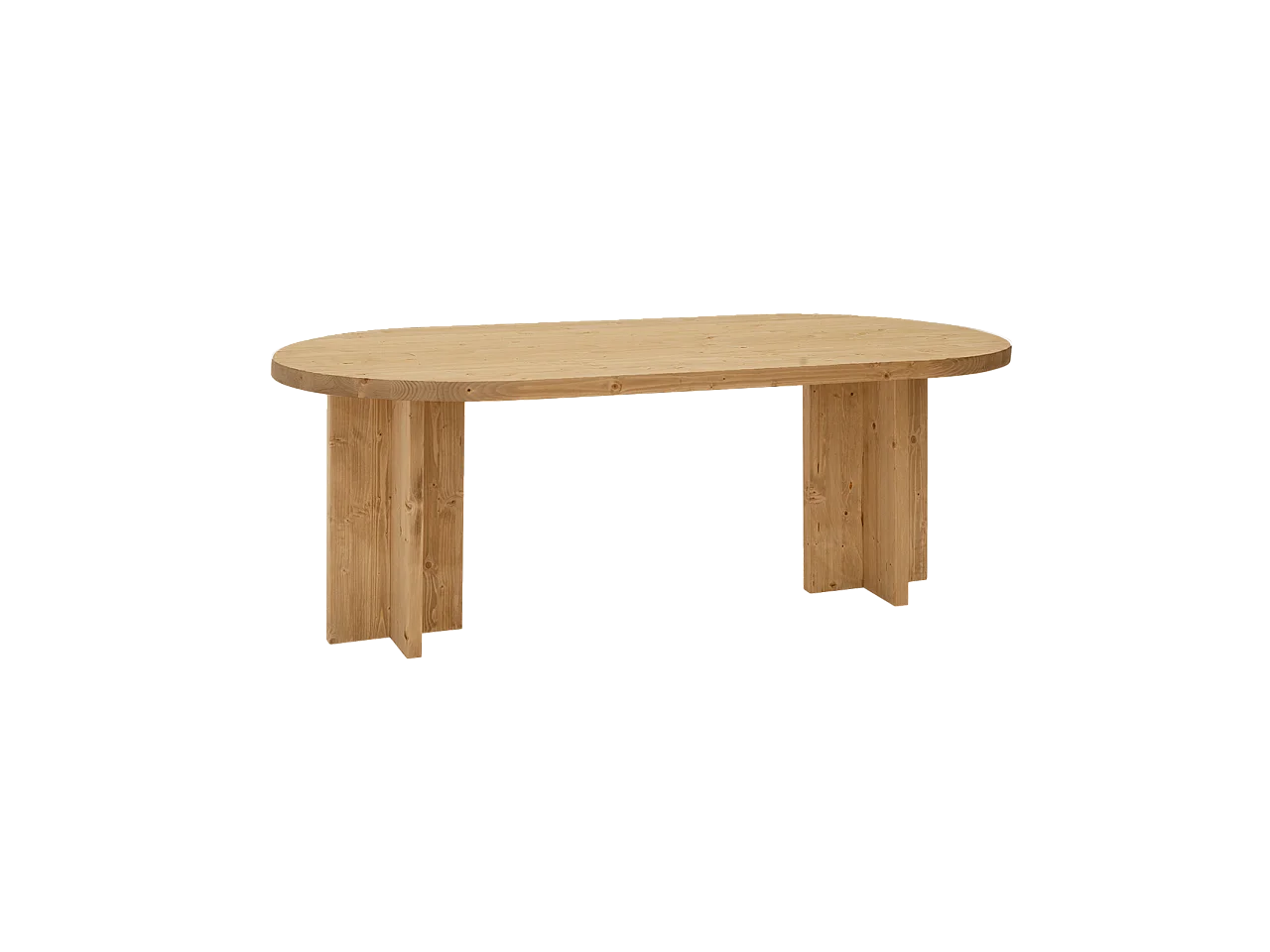 Tavolo da pranzo ovale in legno massello in tono marrone chiaro 160x75cm - TOKYO - DECOWOOD