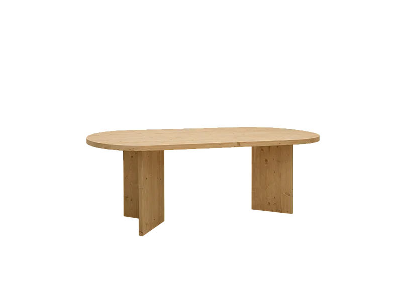 Tavolo da pranzo ovale in legno masello in tono rovere medio 200x75cm - OSAKA - DECOWOOD