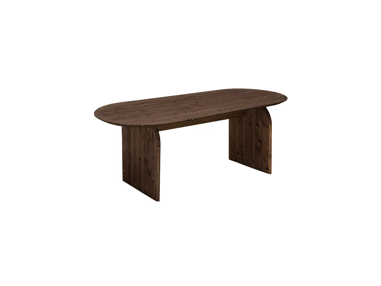 Table à manger ovale en bois de sapin marron 160x75,2cm - BLOOM - DECOWOOD