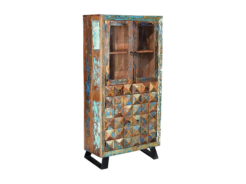 Vitrine exclusiva em madeira reciclada