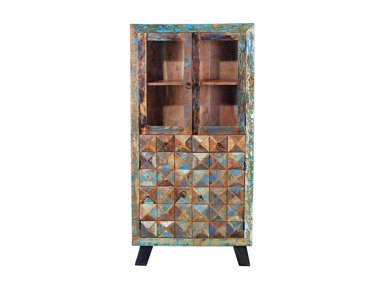 Vitrine exclusiva em madeira reciclada