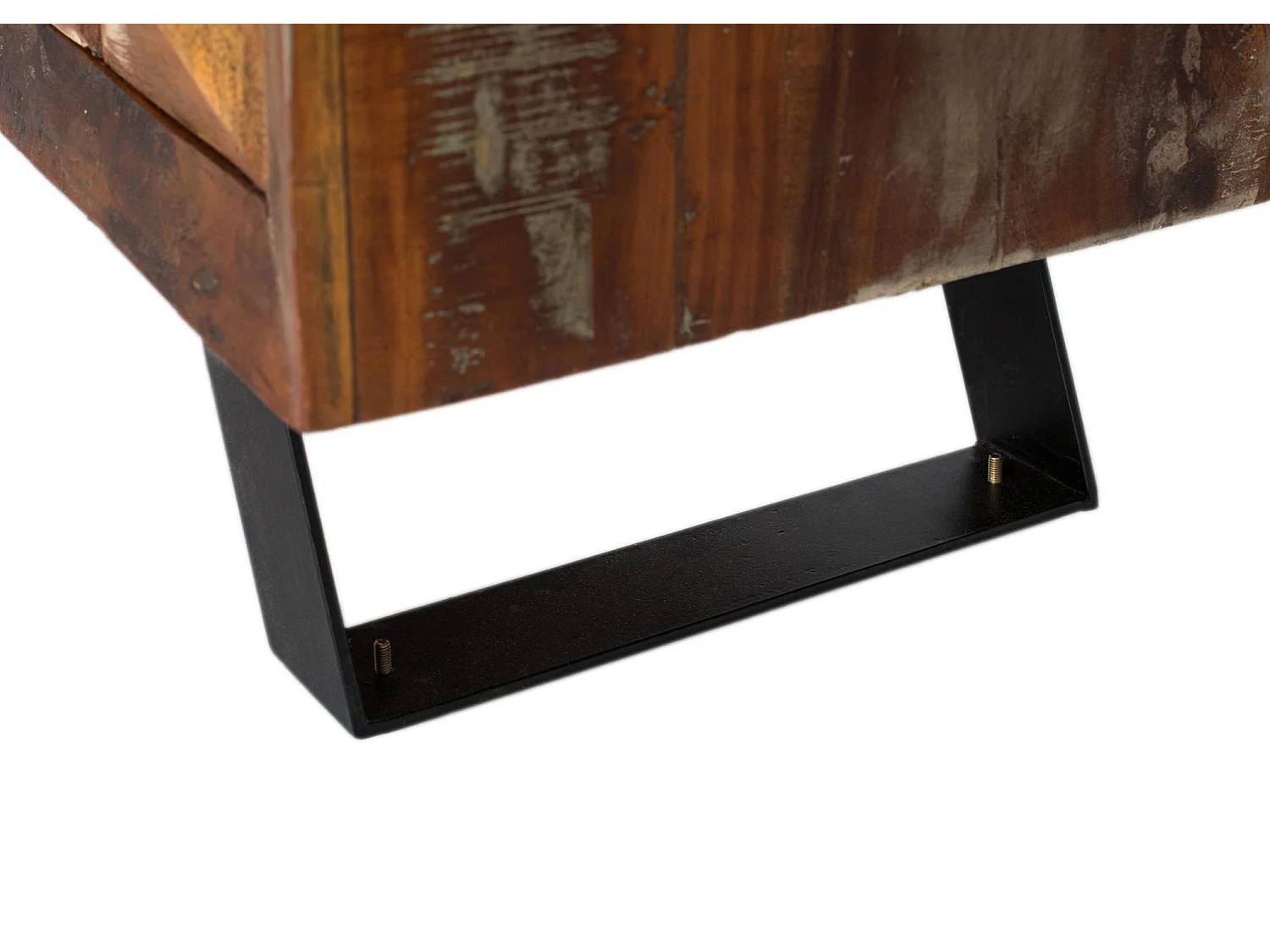 Vitrine en bois recyclé 90 cm, style industriel moderne - 180 x 90 x 40 cm