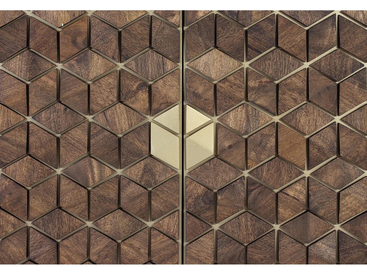 Vitrine en bois manguier et métal