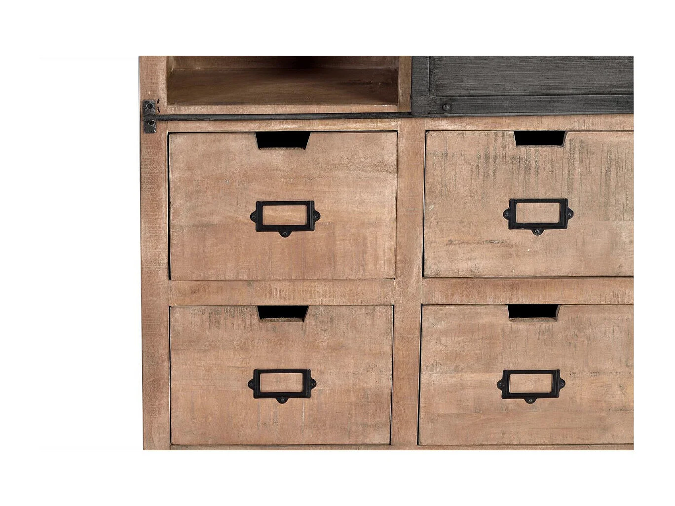 Étagère en bois de manguier naturel et détails en métal