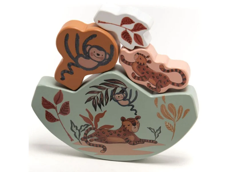 Evenwichtsspel hout multicolor 2x18x20 cm