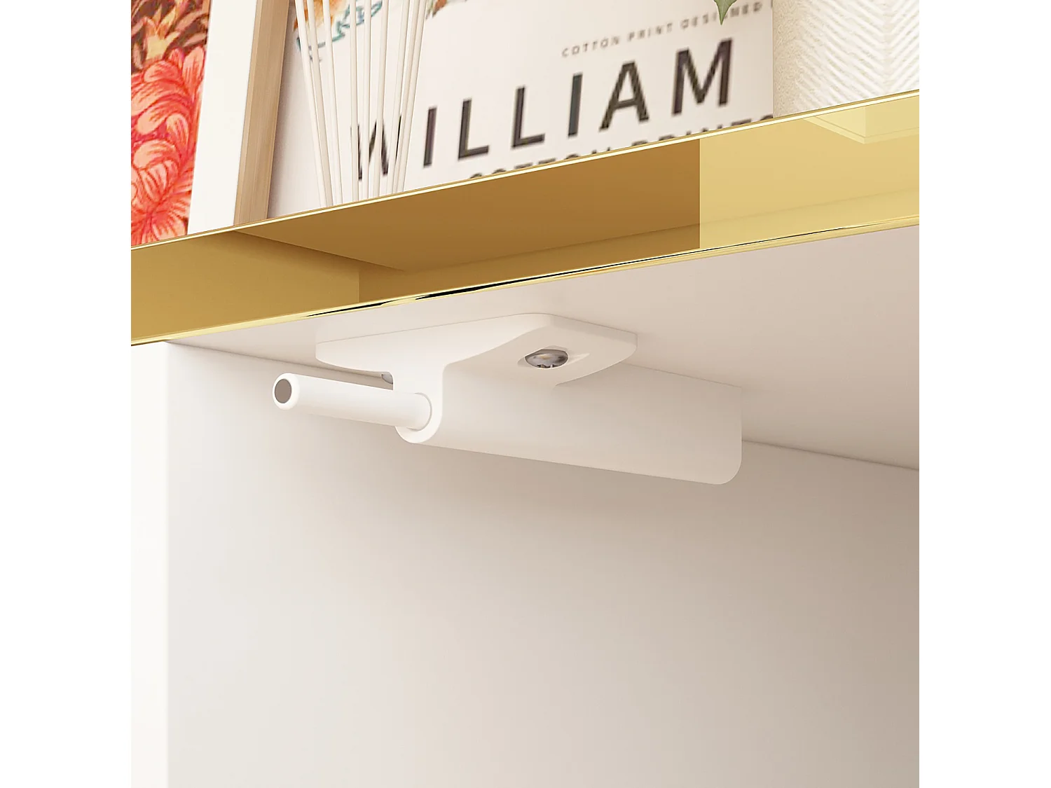 Buffet de Salon avec 4 Portes et 1 Tiroir, Meuble de Rangement avec Pieds en Métal , Salon Chambre Bureau, 160x40x80cm, Blanc