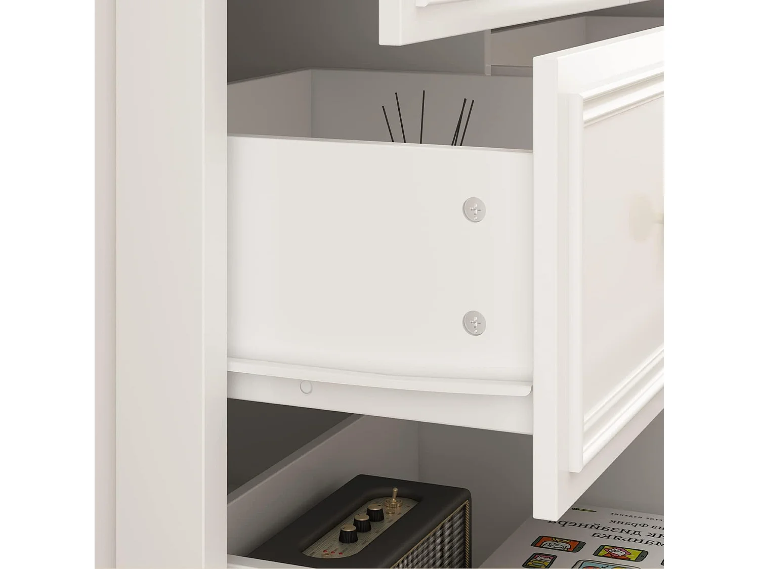 Commode moderne avec 9 tiroirs Salon Chambre Bureau 160x40x80cm façade Blanc