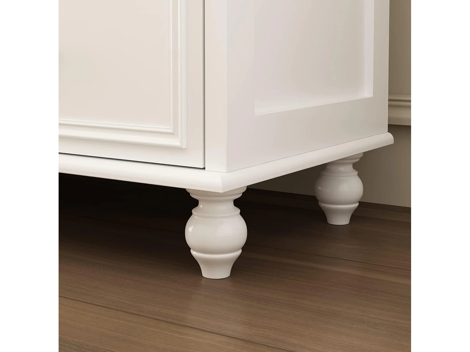 Grande commode avec 9 Tiroirs pour Chambre et Salon, Armoire de Chambre Sculptée avec Poignées Dorées, 160x40x80, Blanc