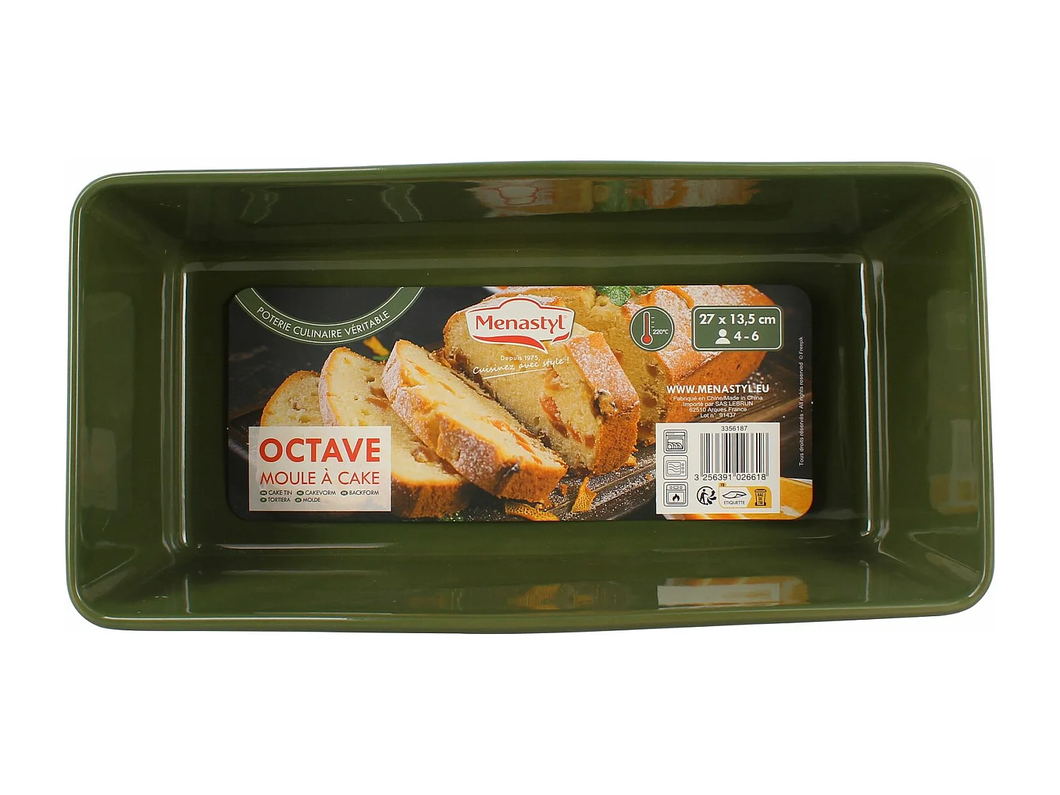 Menastyl - Moule A Cake Octave 27x13.5cm En Gres Vert