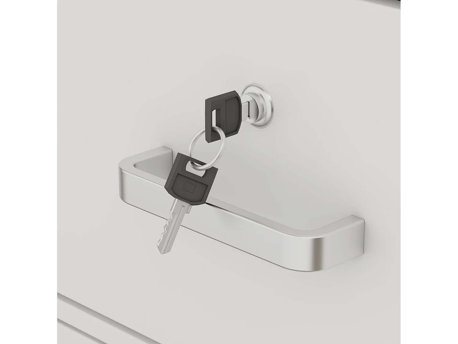 Comptoir de réception avec compartiments ouverts  étagères Tiroir verrouillable Salon Bureau 120x20x110cm Blanche