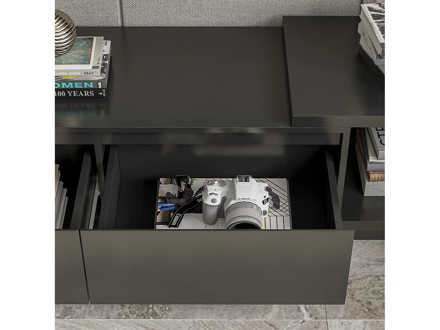 Meuble TV Support TV à longueur réglable 270x40x39cm Noir