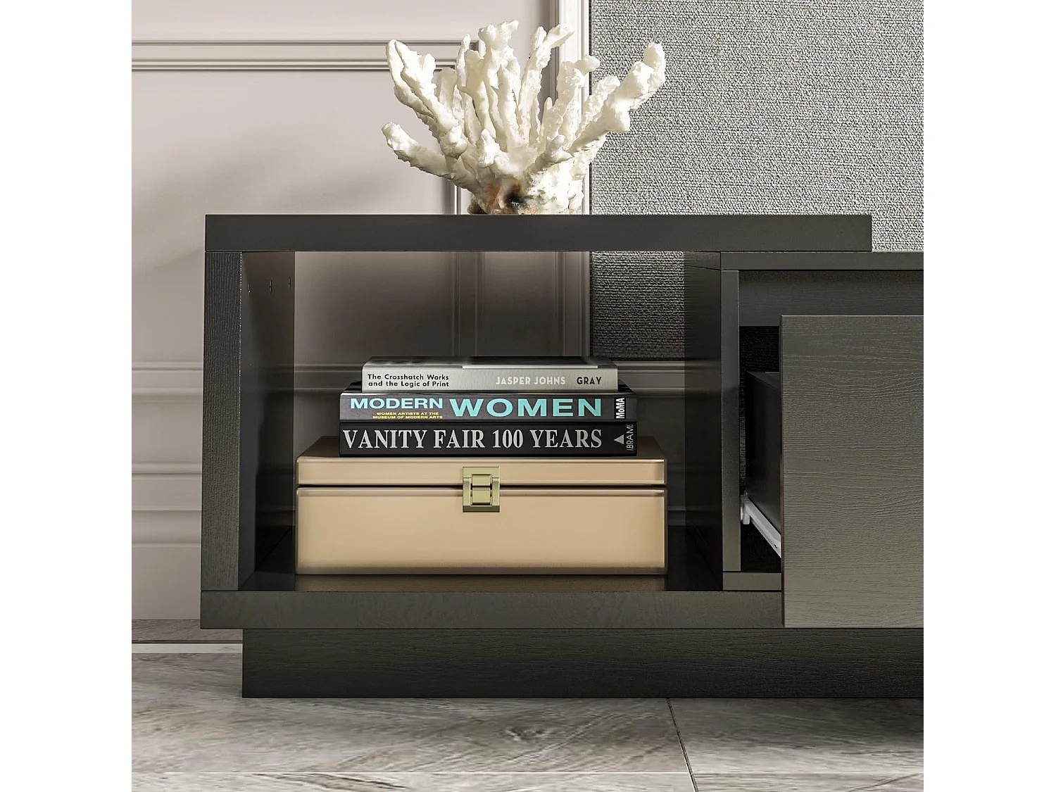 Meuble TV Support TV à longueur réglable 270x40x39cm Noir