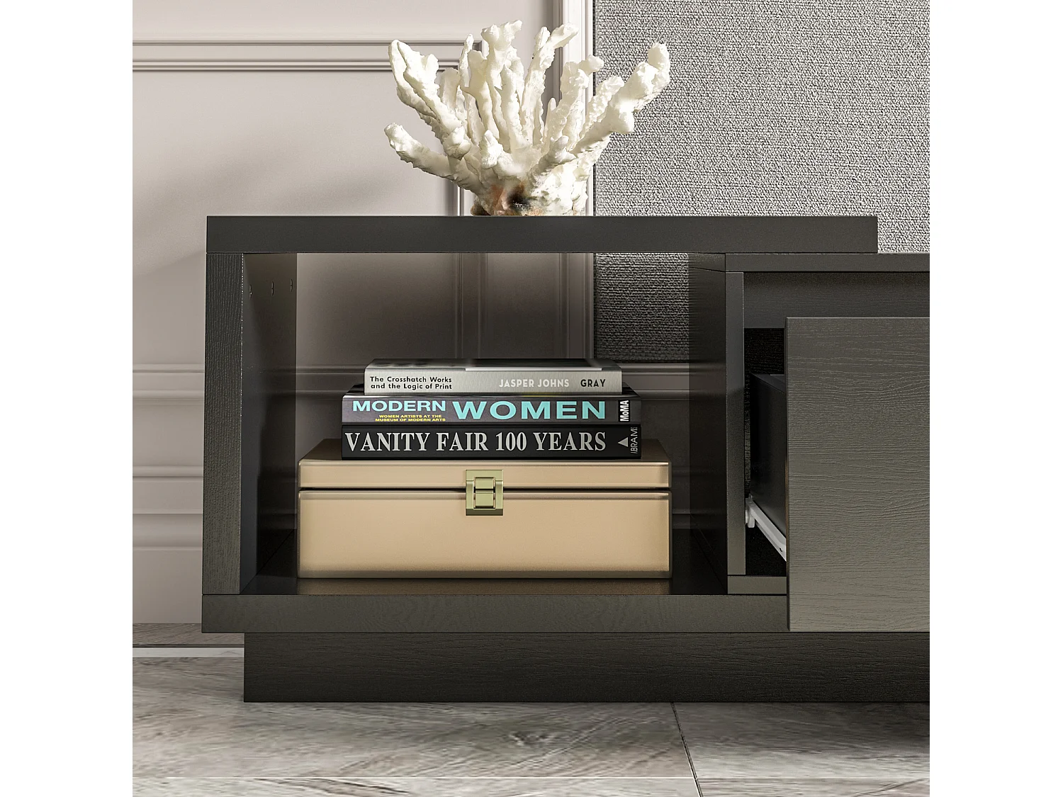 Meuble TV Support TV à longueur réglable 270x40x39cm Noir