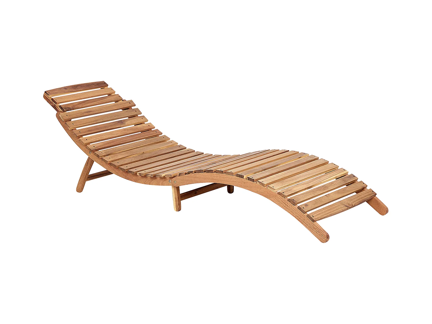 Sonnenliege mit Kissen LUINO Akazienholz Grau