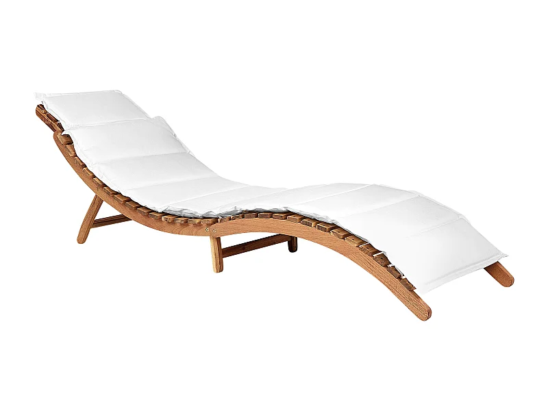 Tuinligstoel met kussen Hout Gebroken wit LUINO