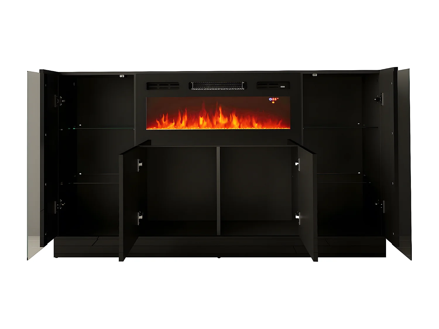 Dressoir DIUNA SB160 4D 160x35x90 Zwart