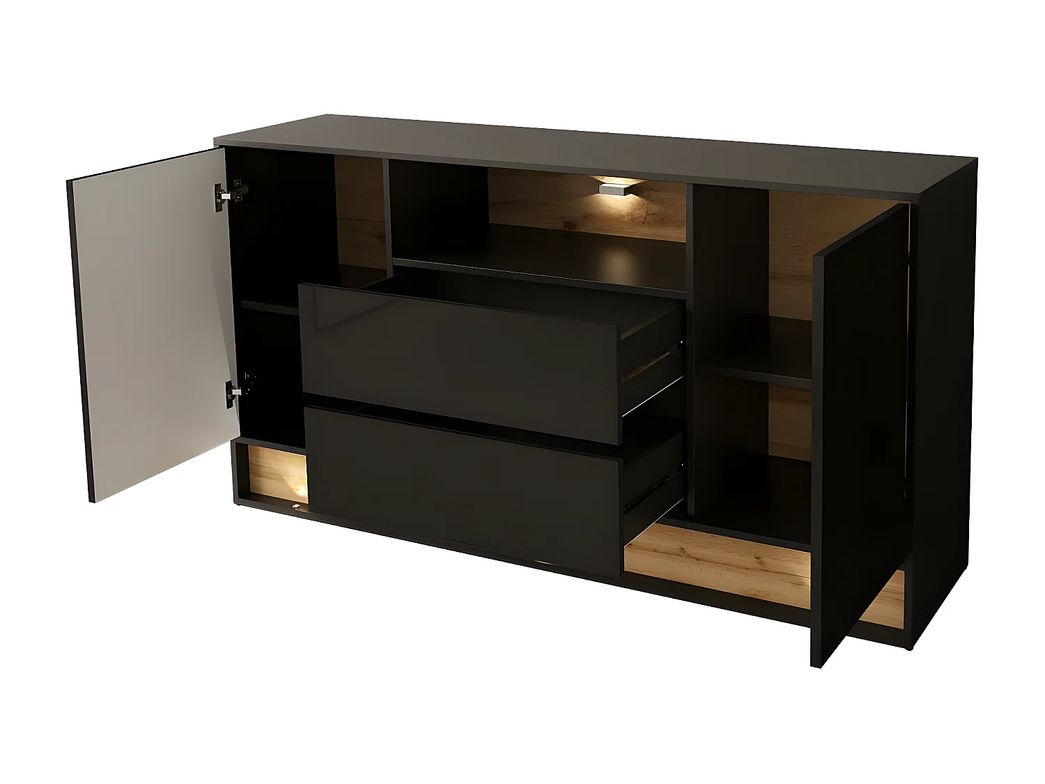 Aparador VISION SB160 2D2D 160x40x85 Preto