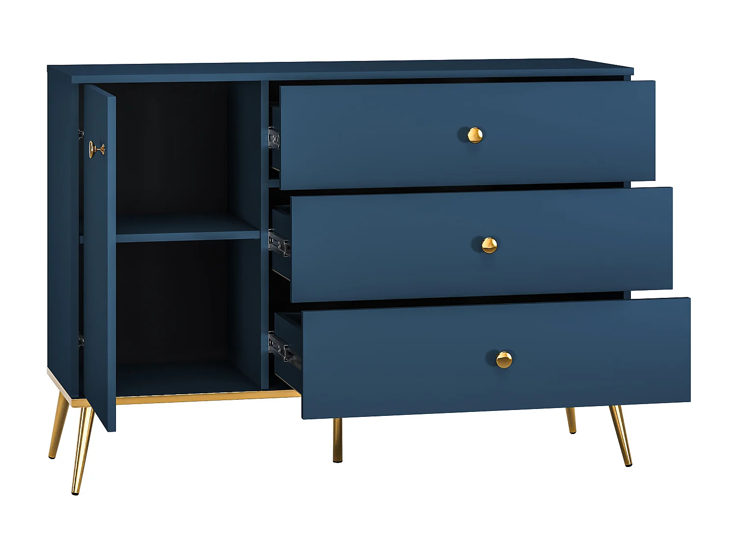 Dressoir MARINE SB120 1D3D 120x40x85 Blauw