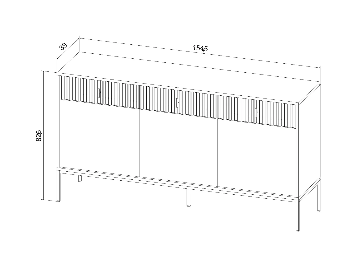 Buffet MAGGIORE SB154 3D3D 154x39x83 Vert