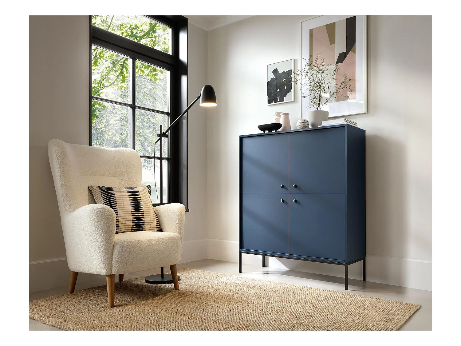 Aparador MONO SB103 4D 103x39x125 Azul