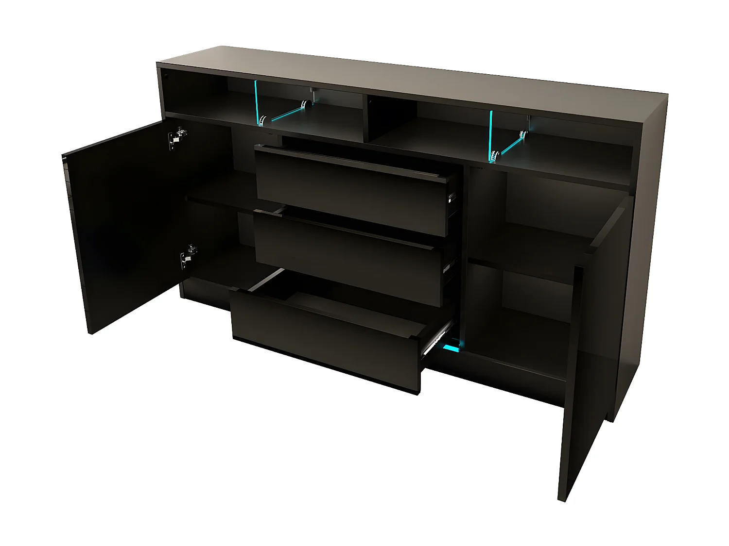 Dressoir DISPARO SB160 2D3D 160x34x89 Zwart