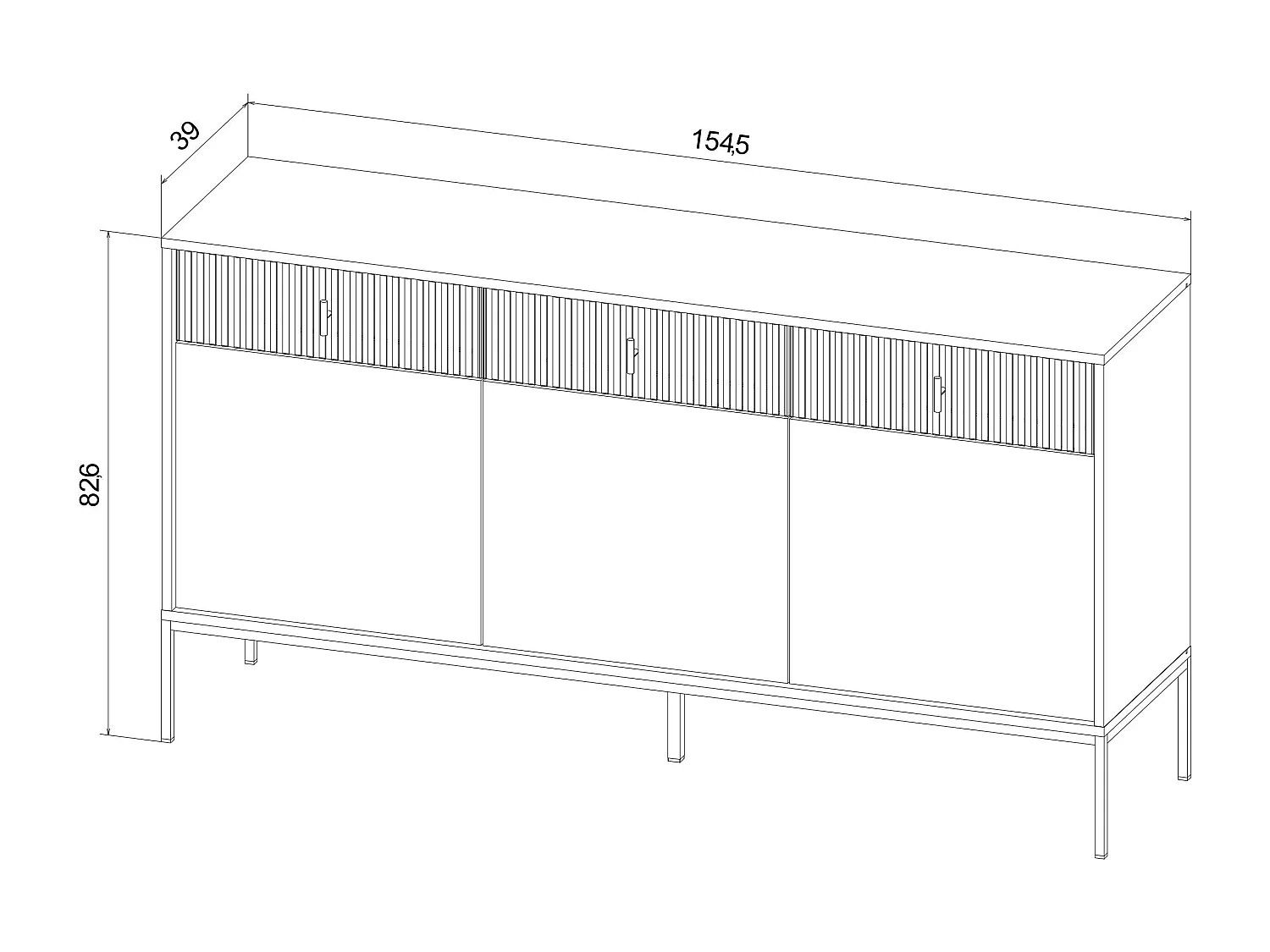 Dressoir MAGGIORE SB154 3D3D 154x39x83 Beige