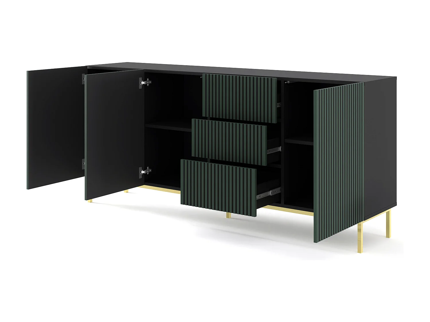 Credenza RAVENNA F SB200 3D3D 200x42x87 Nero