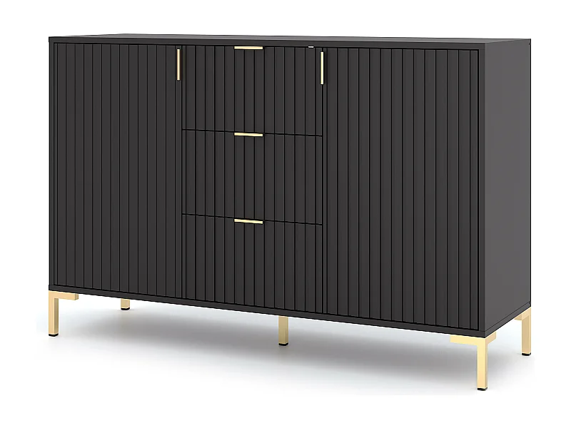 Dressoir FLINN SB130 2D3D 130x40x86 Zwart