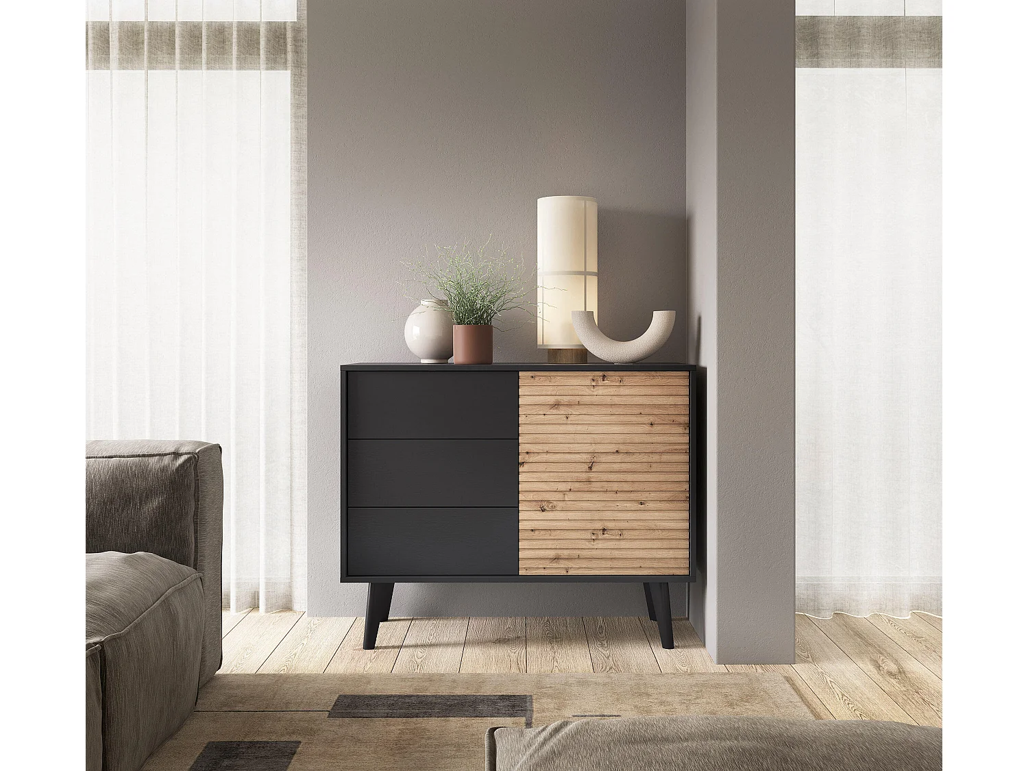 Buffet WILLOW SB104 1D3D 104x39x83 Noir