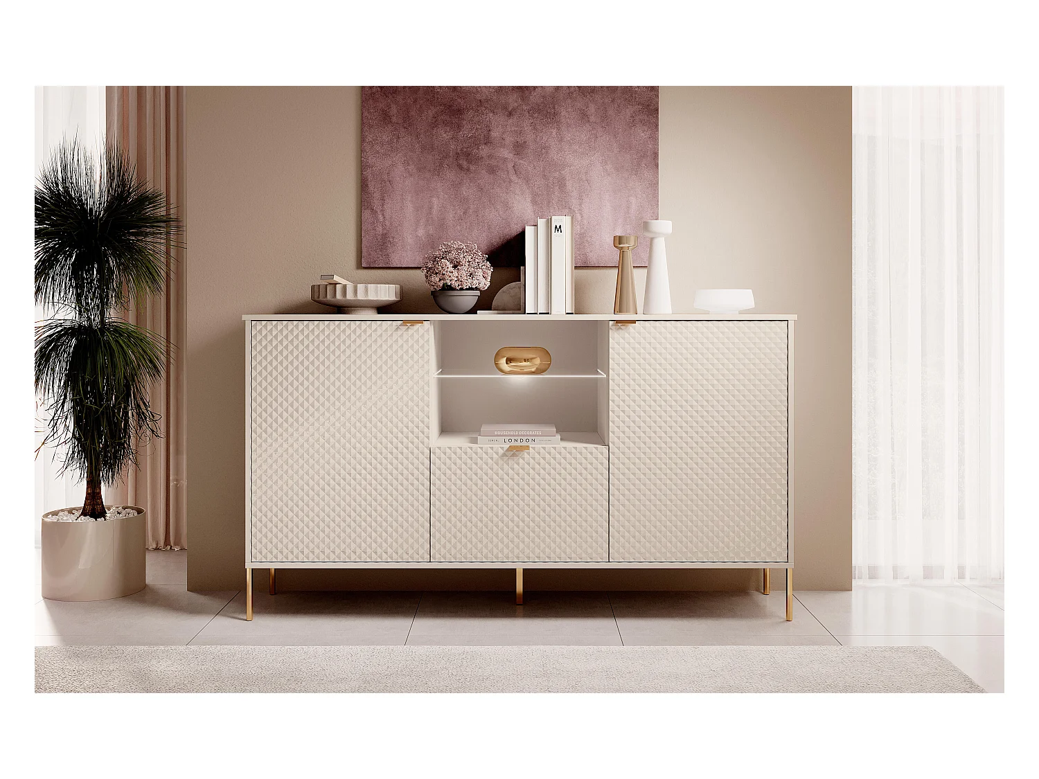 Buffet DIAMO SB156 3D 156x42x91 Beige