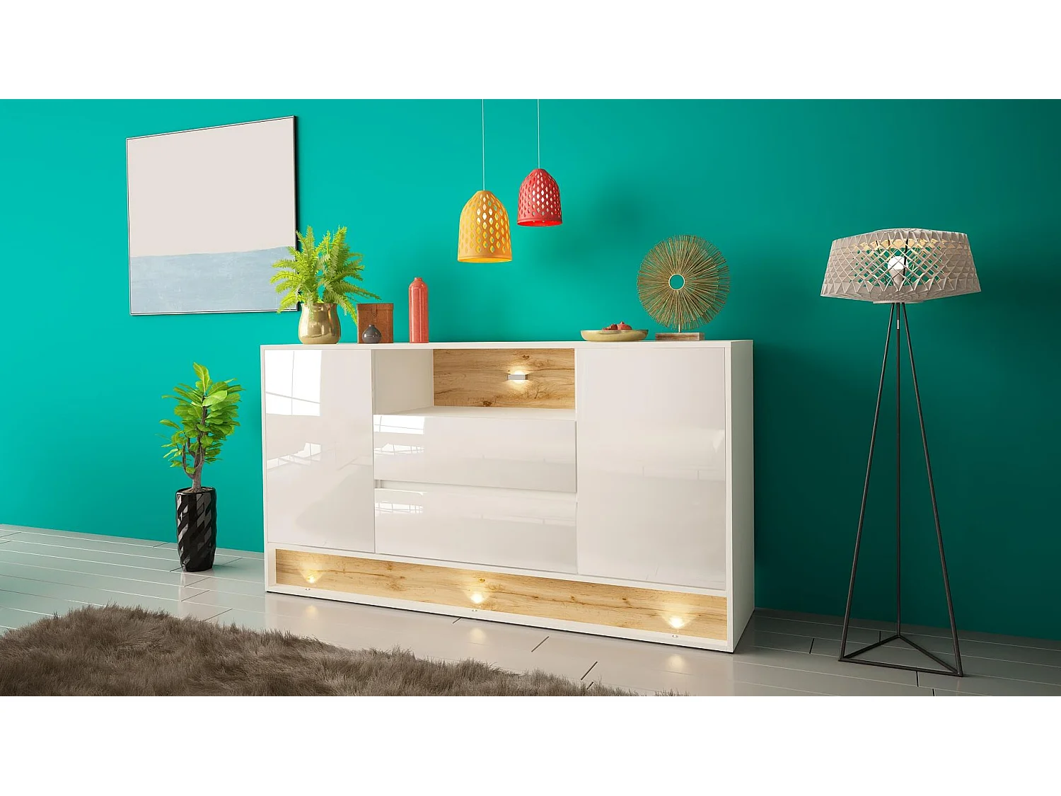 Sideboard VISION SB160 2D2D 160x40x85 Weiß