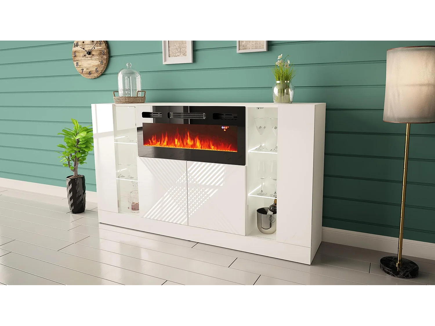 Buffet DIUNA SB160 4D 160x35x90 Blanc