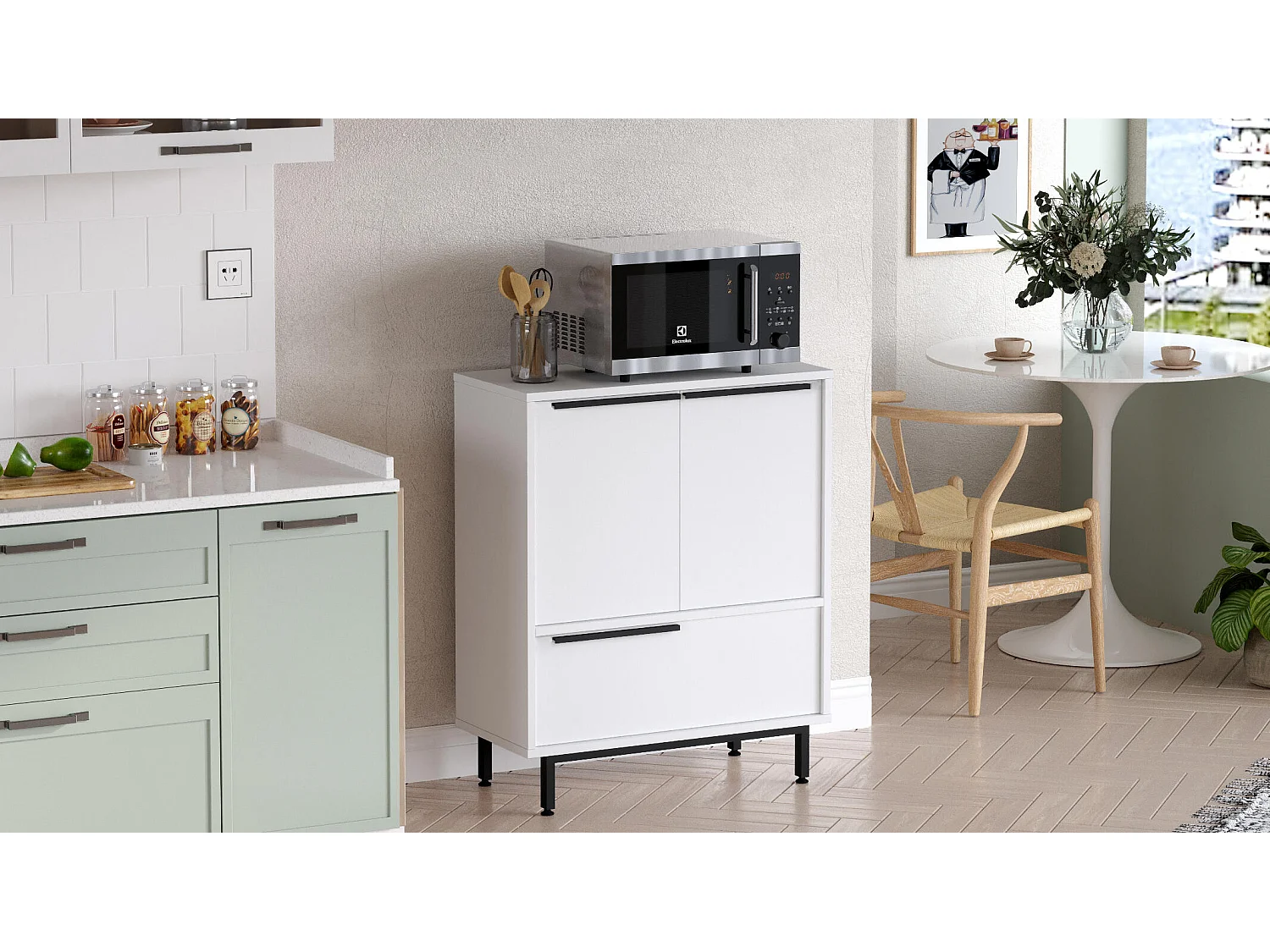 Buffet OCEAN SB75 3D 75x36x90 Blanc