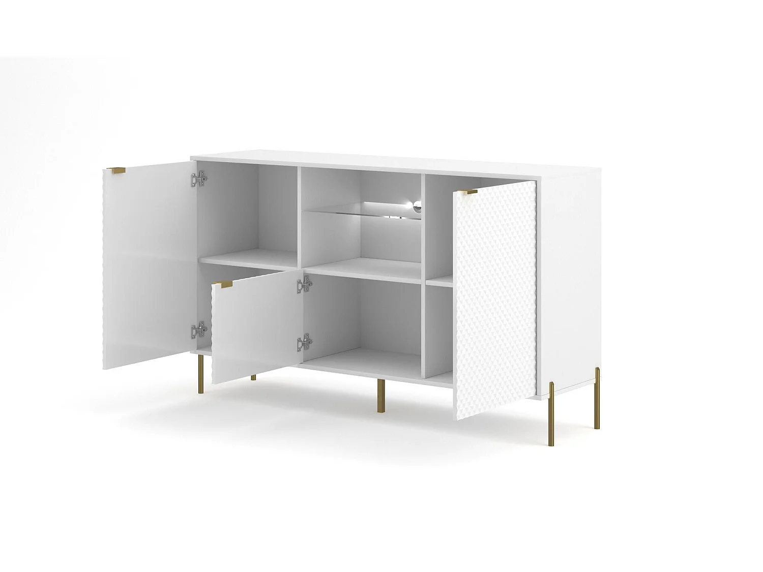 Sideboard DIAMO SB156 3D 156x42x91 Weiß