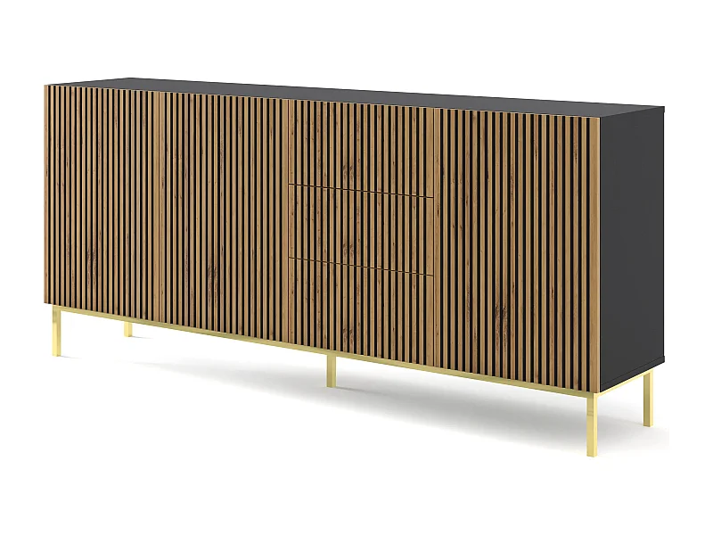 Dressoir RAVENNA F SB200 3D3D 200x42x87 Zwart