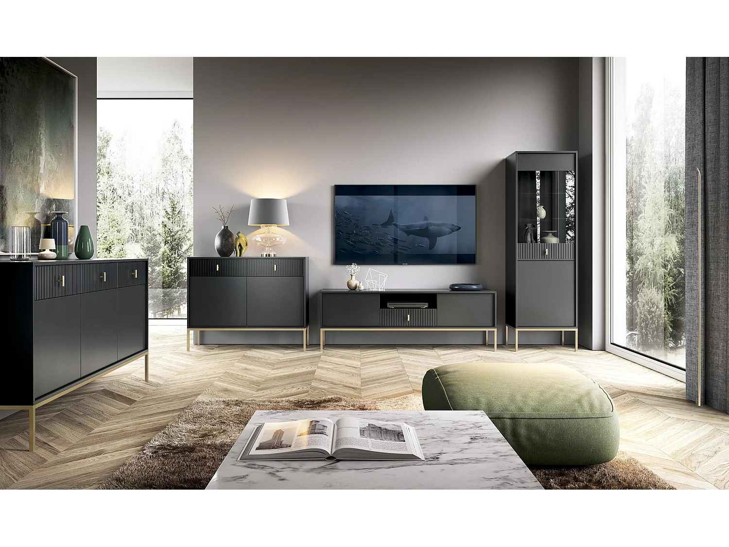 Buffet MAGGIORE SB154 3D3D 154x39x83 Noir